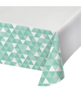 Mint Green Fractal Plastic Table Cover (1ct)