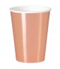 Rose Gold Shiny Metallic 12oz Paper Cups (8ct)