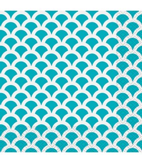 Caribbean Teal Scallop Lunch Napkins (16ct)