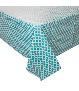 Caribbean Teal Scallop Tablecover (1ct)