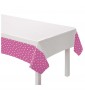 Bright Pink Polka Dot Plastic Tablecover (1ct)