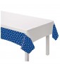 Bright Royal Blue Polka Dots Plastic Tablecover (1ct)