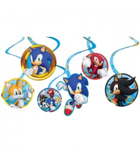 Sonic the Hedgehog 'Sega' Paper Hanging Swirl Decorations (12ct)