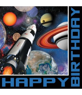 Happy Birthday 'Space Blast' Lunch Napkins (16ct)