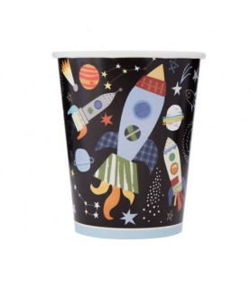 Happy Birthday 'Outer Space' 9oz Paper Cups (8ct)