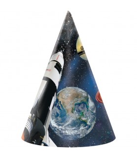Happy Birthday 'Space Blast' Cone Hats (8ct)