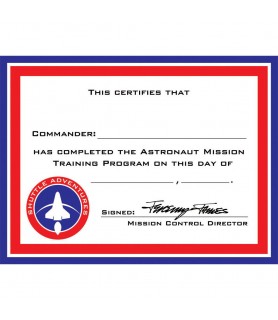 Happy Birthday 'Space Odyssey' Astronaut Certificates (12ct)