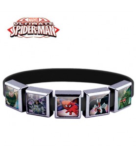 5-Charm Ultimate Spider-Man ROXO Bracelet (Size Medium, Black Band)
