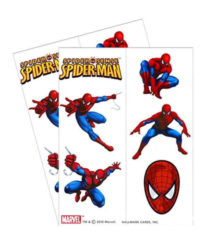 SpiderMan 'Spider Sense' Temporary Tattoos (2 sheets)