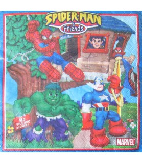Spider-Man and Friends Blue Small Napkins (16ct)