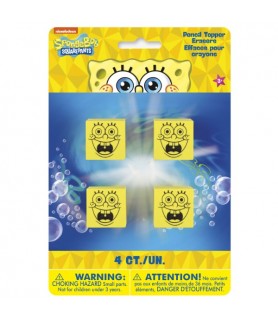 SpongeBob SquarePants 'Faces' Pencil Topper Erasers / Favors (4ct)