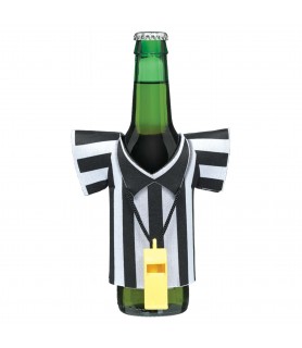 Sports Referee Fabric Drink Cozy with Whistle (1ct)