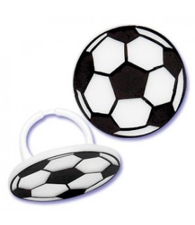 Soccer Plastic Cupcake Rings / Favors (8ct)