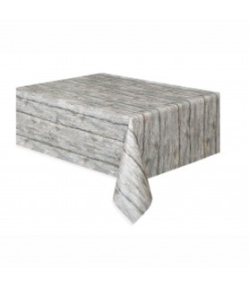 Rustic Wood Plastic Tablecover (1ct)