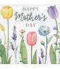 Floral Tulip Print 'Happy Mother's Day' Lunch Napkins (16ct)