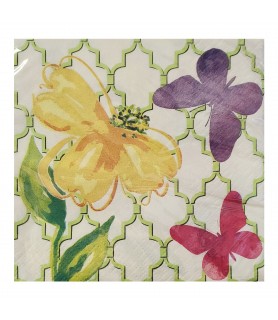 Spring 'Floral Butterfly' Small Napkins (24ct)