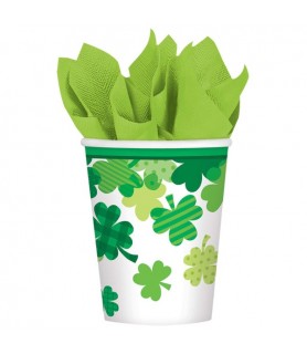 St. Patrick's Day 'Blooming Shamrocks' 9oz Paper Cups (18ct)