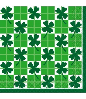 St. Patrick's Day 'Clover Check' Small Napkins (16ct)