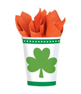 St. Patrick's Day 'Lucky Shamrocks' 9oz Paper Cups (8ct)