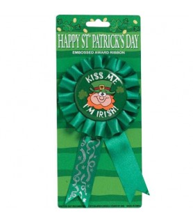 St. Patrick's Day 'Kiss Me I'm Irish' Guest of Honor Ribbon (1ct)