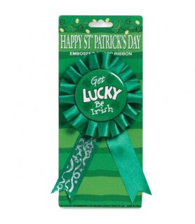 St. Patrick's Day 'Get Lucky Be Irish' Guest of Honor Ribbon (1ct)