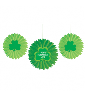 St. Patrick's Day Paper Fan Decorations (3pc)
