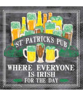 St. Patrick's Day 'Irish Pub' Small Napkins (16ct)