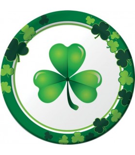 St. Patrick's Day 'Clover Crazy' Large Paper Plates (8ct)