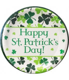 St. Patrick's Day 'Shamrock Scatter' Large Paper Plates (8ct)