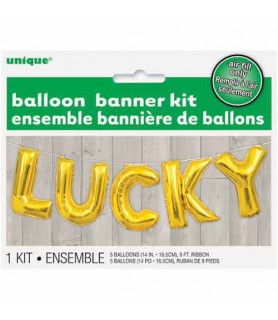 St. Patrick's Day 'Lucky' Balloon Banner Kit (6pc)
