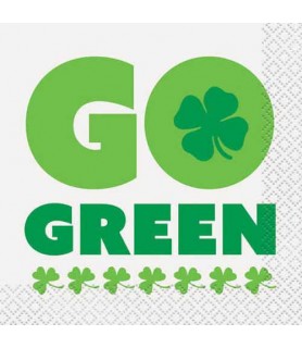 St. Patrick's Day 'Go Green' Small Napkins (16ct)