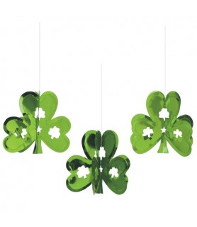 St. Patrick's Day 3-D Mini Foil Hanging Decorations (8pcs)