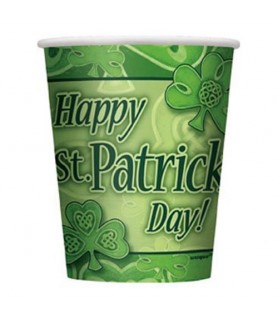 St. Patrick's Day Clover 9oz Paper Cups (8ct)