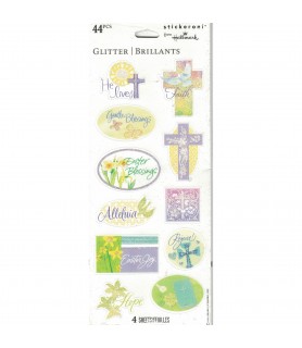 Easter Glitter Hallmark Stickers (4 sheets)