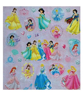 Disney Princess Glitter Stickers (1 sheet)