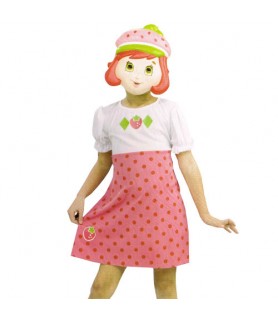 Strawberry Shortcake Costume Dress w/ Mask Set (Size 2-4, 2pc)