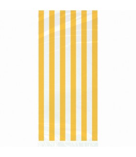 Yellow and White Stripes Cello Favor Bags w/ Twist Ties (20ct)