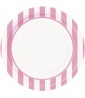 Lovely Pink and White Stripes Large Paper Plates (8ct)