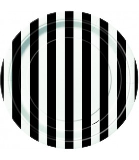 Black and White Stripes Small Paper Plates (8ct)