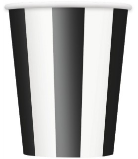 Black and White Stripes 12oz Paper Cups (6ct)