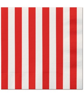 Red and White Stripes Small Napkins (16ct)