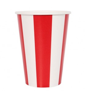 Red and White Stripes 12oz Paper Cups (6ct)