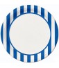 Blue and White Stripes Large Paper Plates (8ct)