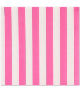 Hot Pink and White Stripes Lunch Napkins (16ct)