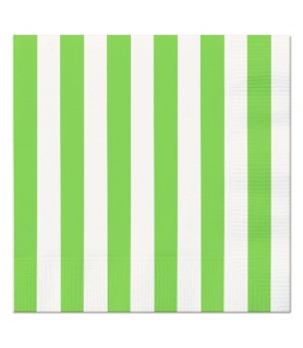 Green and White Stripes Small Napkins (16ct)