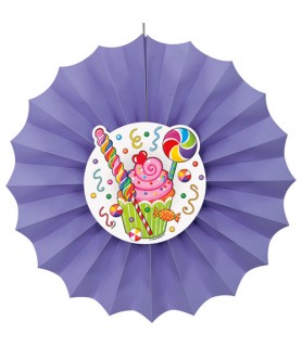 Happy Birthday 'Candy Party' Paper Fan Decoration (1ct)