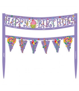 Happy Birthday 'Candy Party' Mini Cake Banner (1ct)