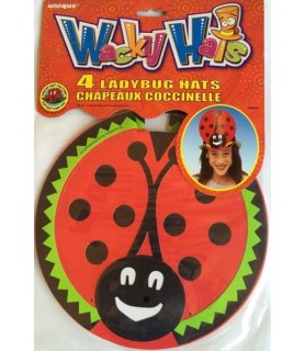 Ladybug Paper Wacky Hats / Favors (4ct)