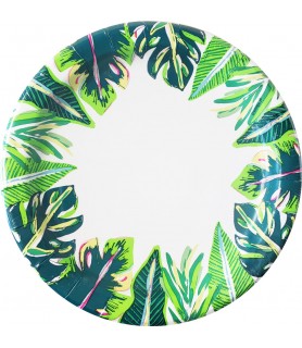 Hawaiian Luau 'Tropical Leaves' Small Paper Plates (8ct)
