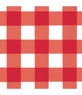 Summer 'American Summer' Red Gingham Small Napkins (16ct)